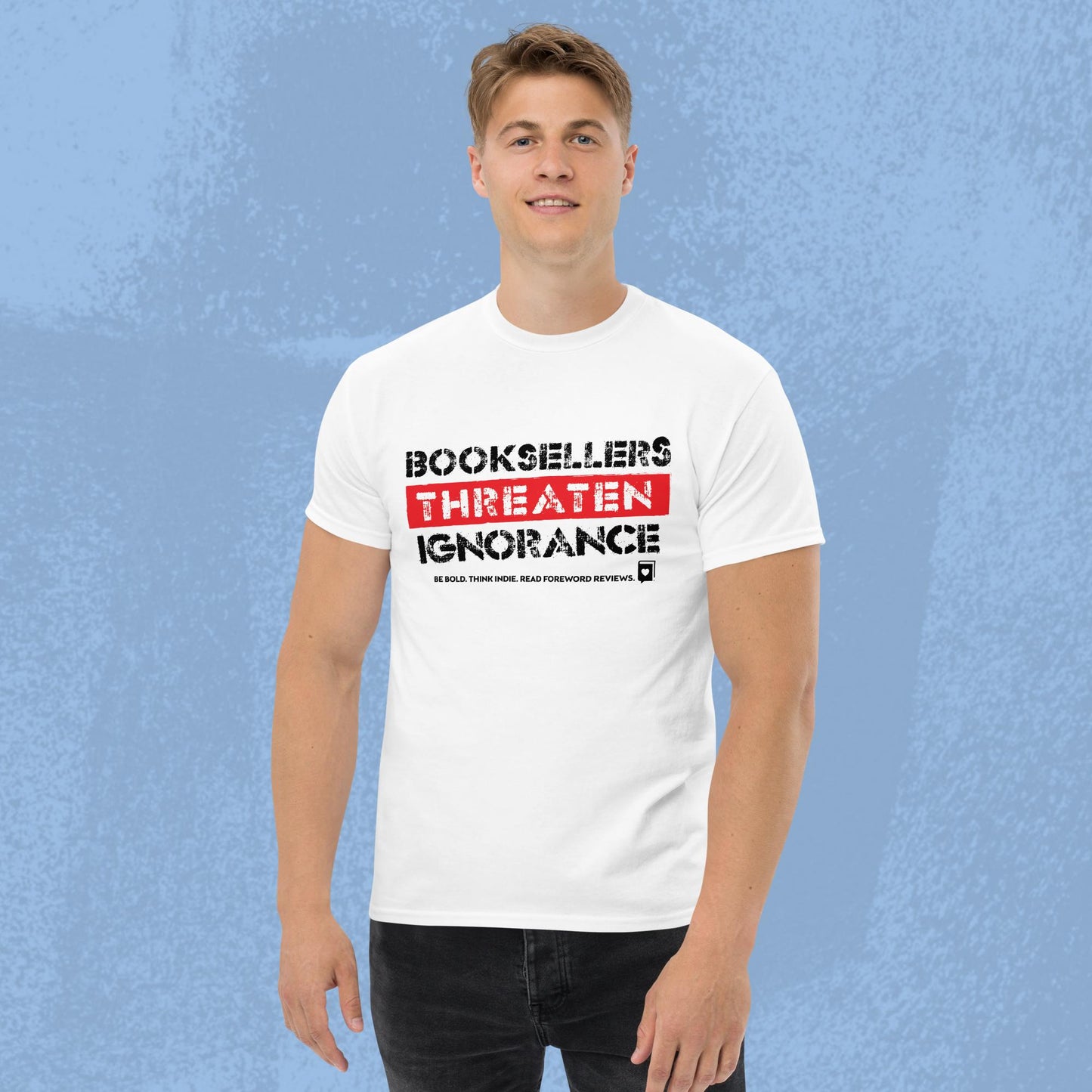 Men's Booksellers Threaten Ignorance Tee - White